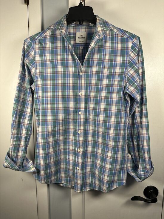 Ben Sherman Other - EUC Ben Sherman Blue Green Plaid Long Sleeve Shirt 14.5 32-33 Slim Fit XS